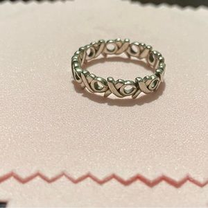 Tiffany Sterling Silver Paloma Picasso Hug & Kisses Narrow Band Ring Size 8.5